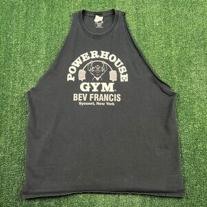 Powerhouse Gym Men's Tank Top Black 2XL Cotton Muscle Tee Sleeveless Bev Francis